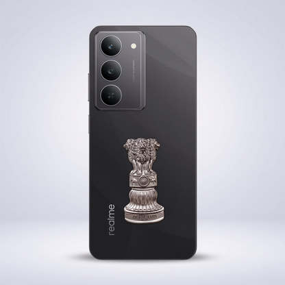 Realme 14X 5G Compatible Satyamev Jayate 3D Metal Emblem Sticker