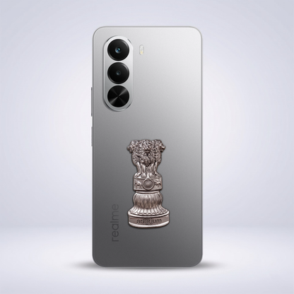Realme P4X 5G Compatible Satyamev Jayate 3D Metal Emblem Sticker
