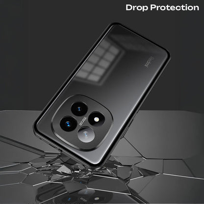 Redmi Note 14 Pro+ 5G Aluminium Metal Bumper Shield Transparent Back Case