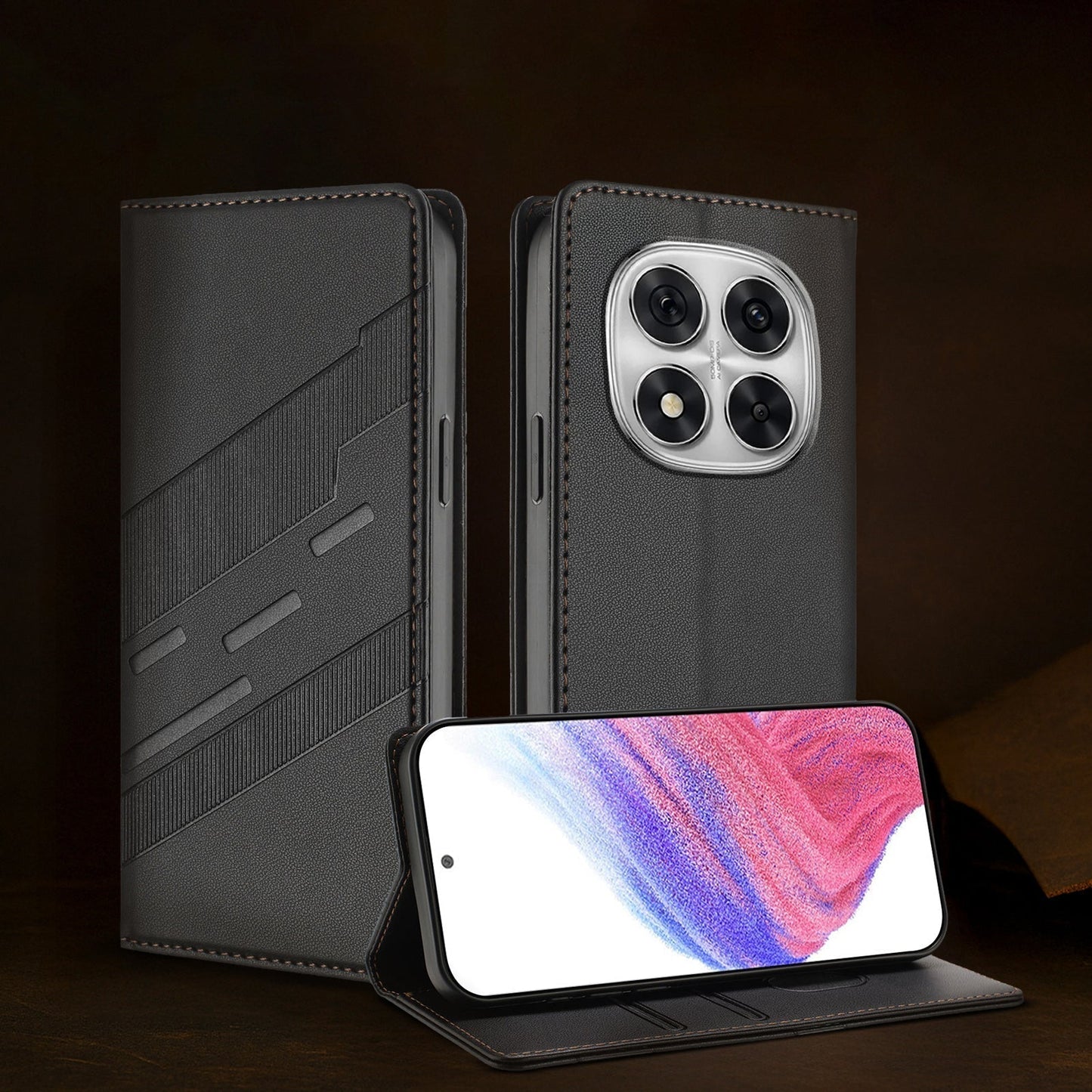 Redmi Note 14 Pro+ 5G Retro PU Leather Magnetic Wallet Flip Case with Charm Strap