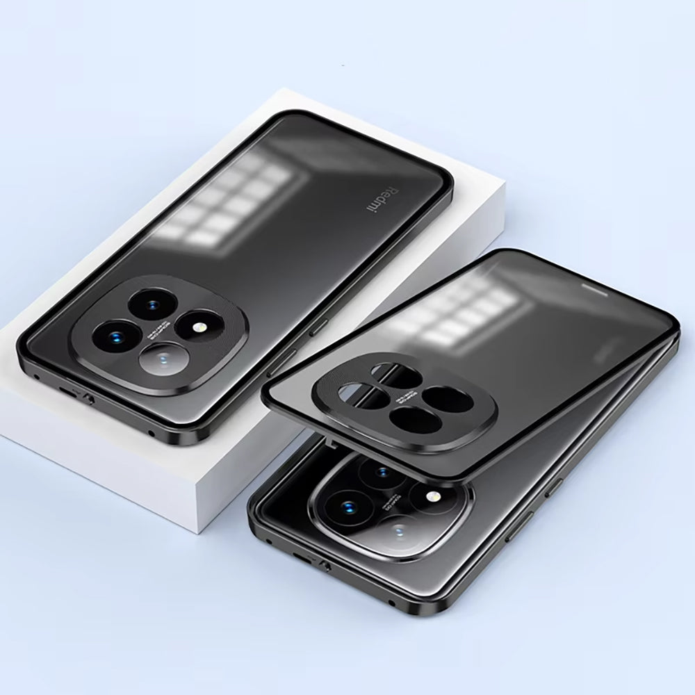 Redmi Note 14 Pro+ 5G Aluminium Metal Bumper Shield Transparent Back Case