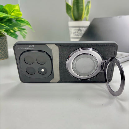 Redmi Note 14 Pro 5G Original Luxury Leather Lens Magnifier Ring Stand Case