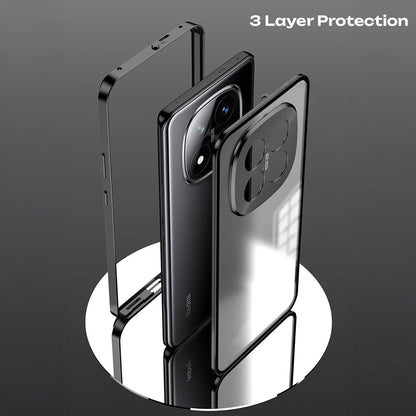 Redmi Note 15 Pro+ 5G Aluminium Metal Bumper Shield Transparent Back Case