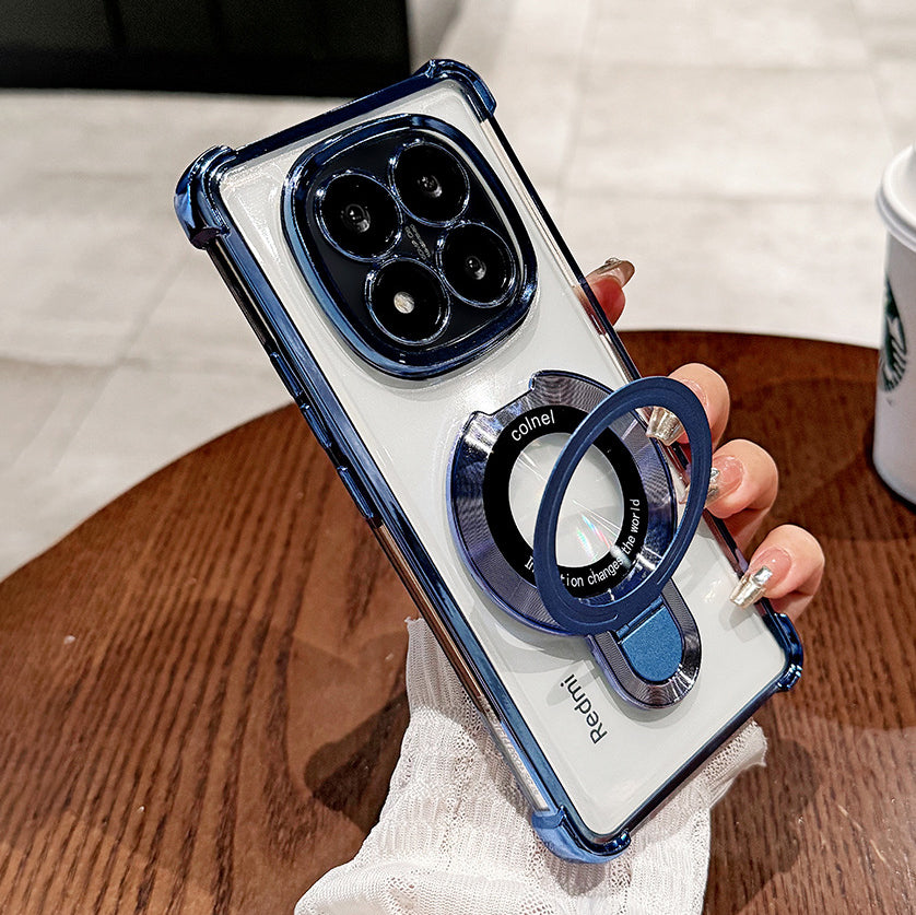Redmi Note 14 Pro 5G Original Luxury Magnifier Ring Stand Shockproof Airbags Corner Case