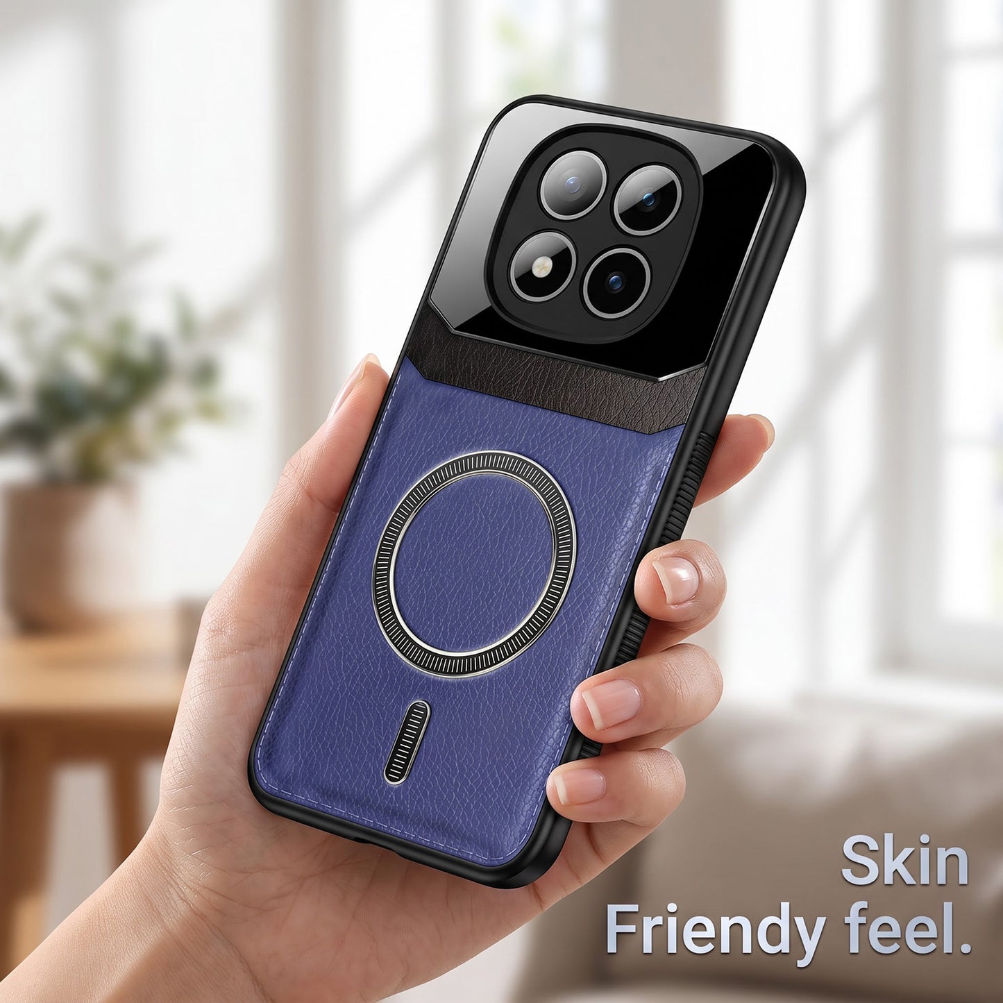 Redmi Note 15 Pro+ 5G Premium Magsafe Magnetic Leather Lens Protective Case