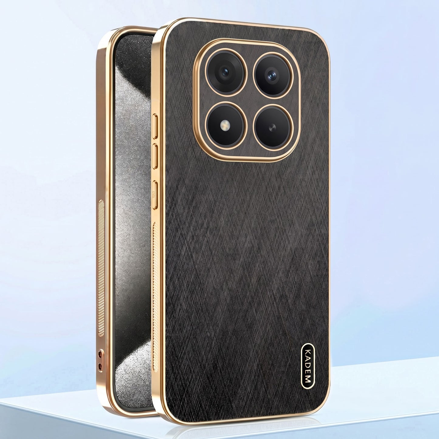 Redmi Note 15 Pro+ 5G Premium Electroplated Frame Gold Thread Pattern Soft Case
