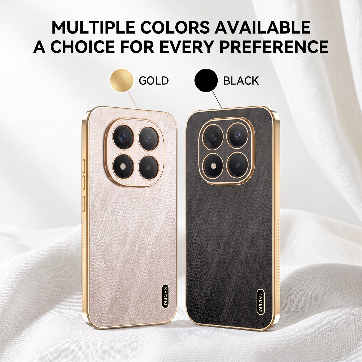 Redmi Note 15 Pro+ 5G Premium Electroplated Frame Gold Thread Pattern Soft Case