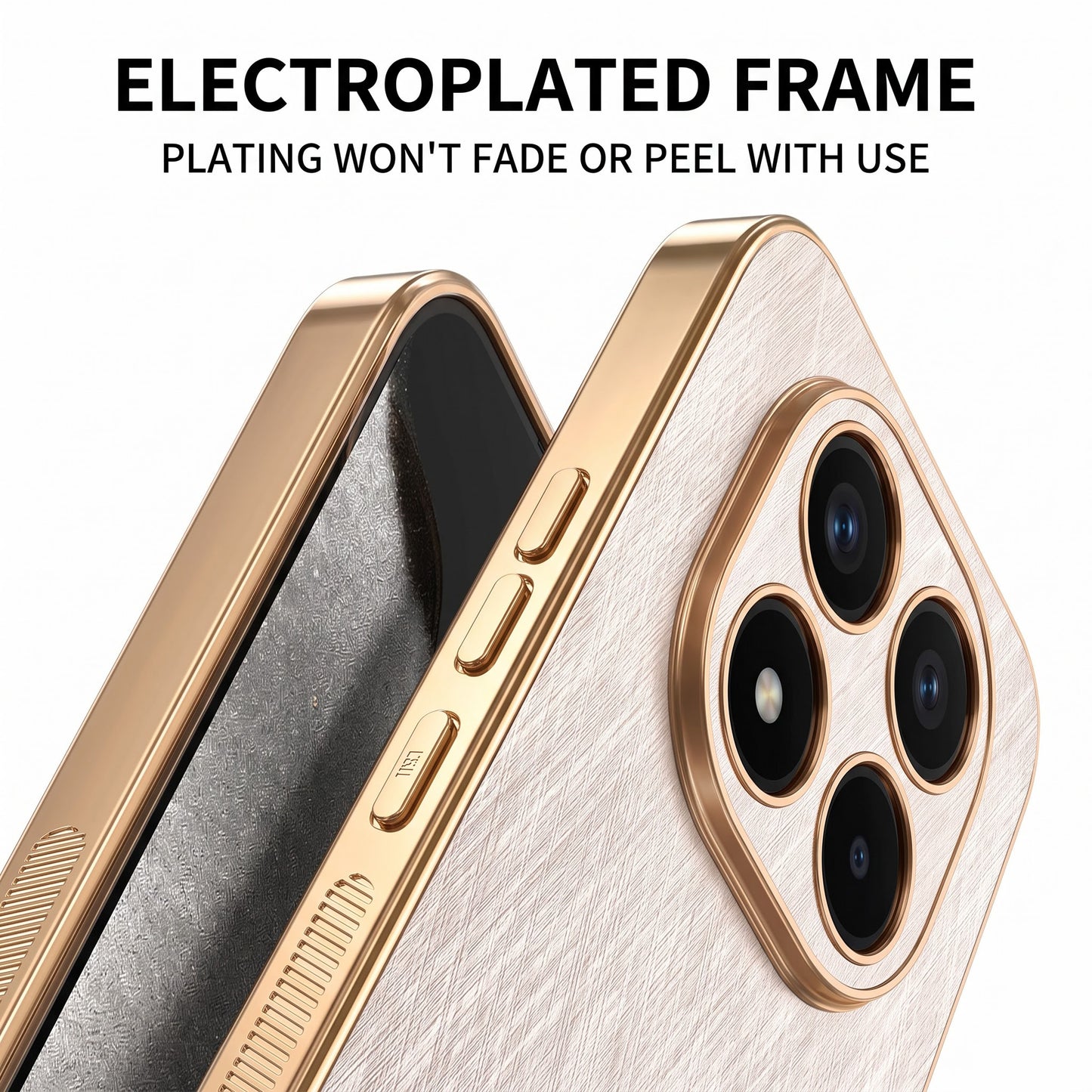 Redmi Note 15 Pro+ 5G Premium Electroplated Frame Gold Thread Pattern Soft Case