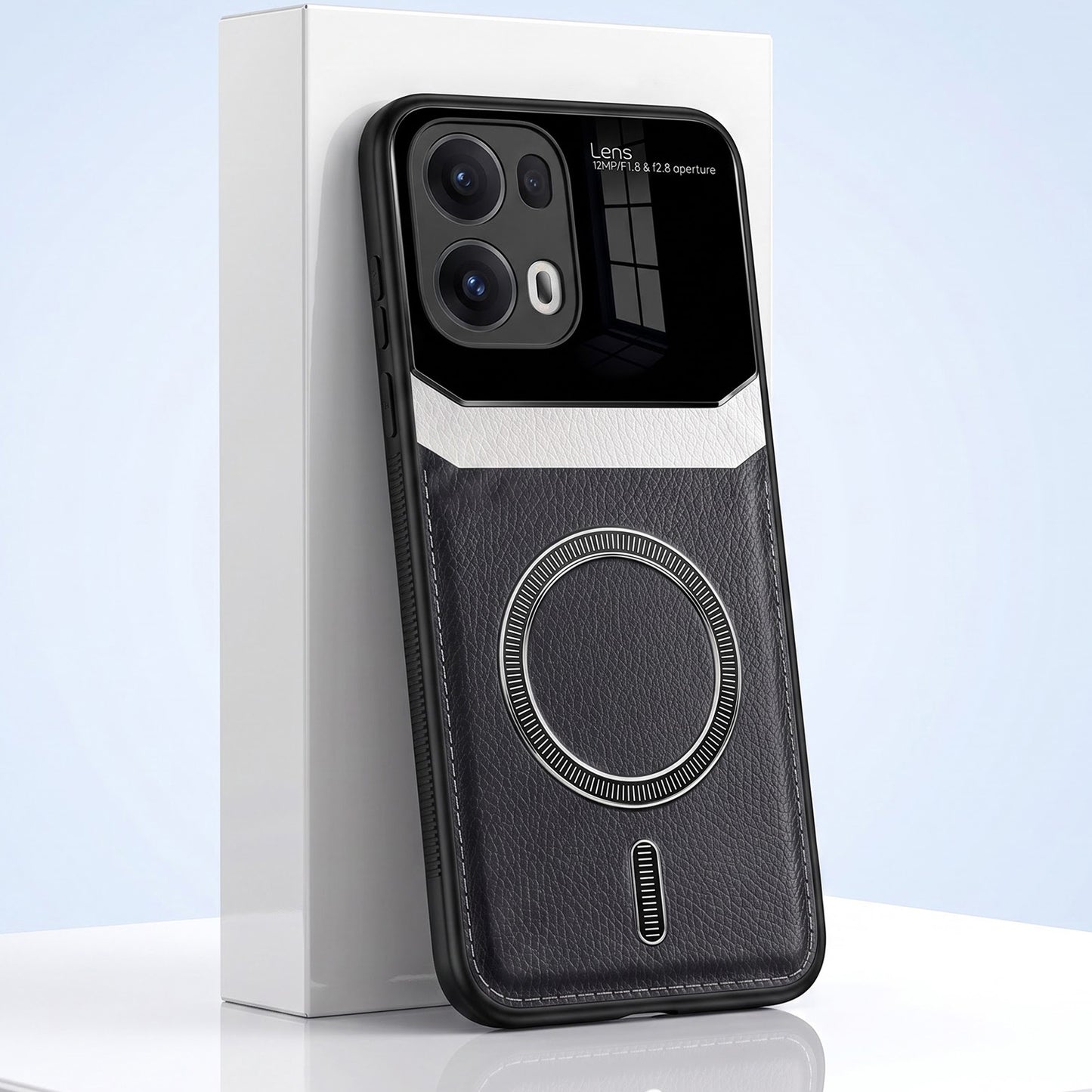 Oppo Reno 13 Pro 5G Premium Magsafe Magnetic Leather Lens Protective Case