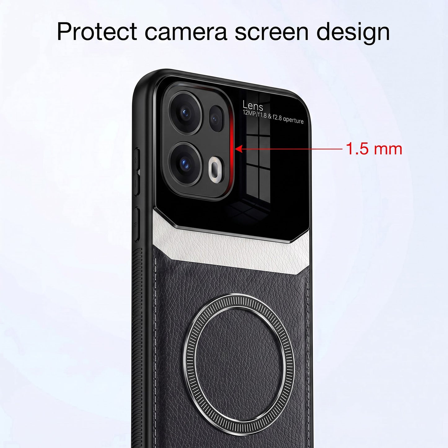 Oppo Reno 13 Pro 5G Premium Magsafe Magnetic Leather Lens Protective Case