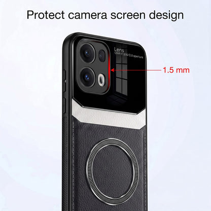 Oppo Reno 13 Pro 5G Premium Magsafe Magnetic Leather Lens Protective Case