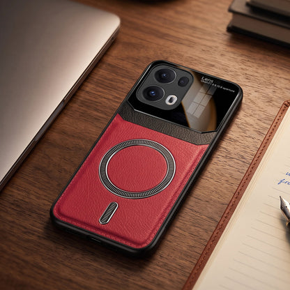 Oppo Reno 13 Pro 5G Premium Magsafe Magnetic Leather Lens Protective Case