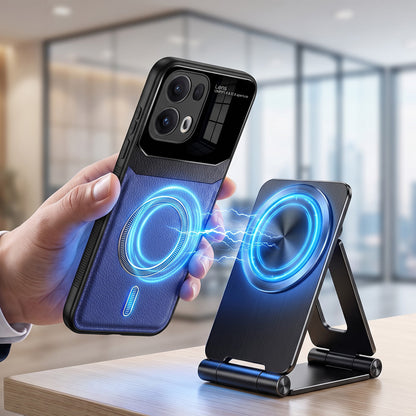 Oppo Reno 13 Pro 5G Premium Magsafe Magnetic Leather Lens Protective Case