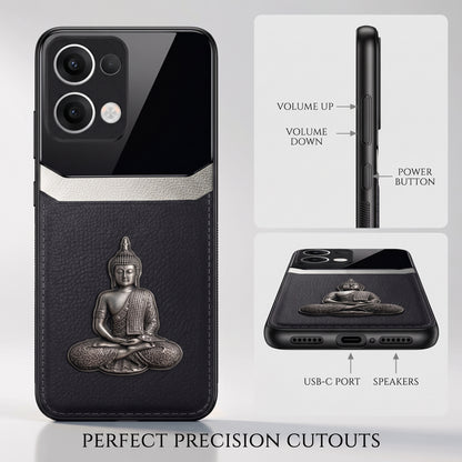 Oppo Reno 13 5G Buddha Spiritual 3D Metal Protective Leather Back Case