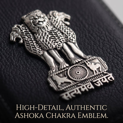 Oppo Reno 13 5G Satyamev Jayate 3D Metal Leather Back Case