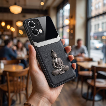 Oppo Reno 13 5G Buddha Spiritual 3D Metal Protective Leather Back Case