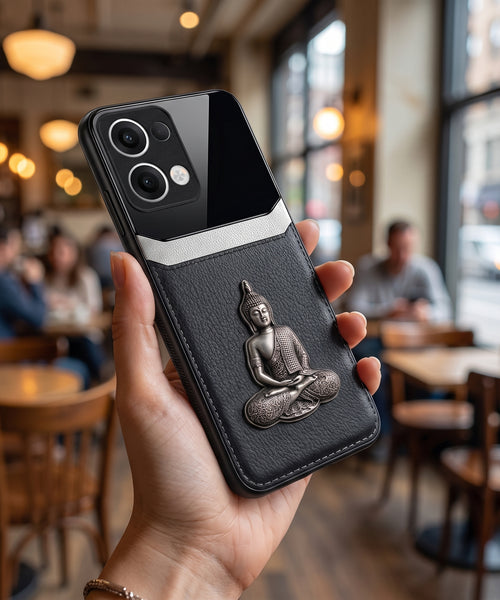 Oppo Reno 13 5G Buddha Spiritual 3D Metal Protective Leather Back Case