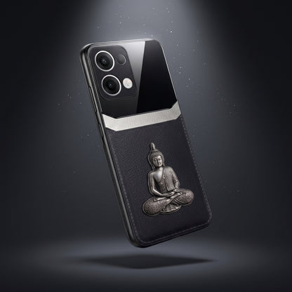 Oppo Reno 13 5G Buddha Spiritual 3D Metal Protective Leather Back Case