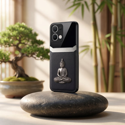 Oppo Reno 13 5G Buddha Spiritual 3D Metal Protective Leather Back Case