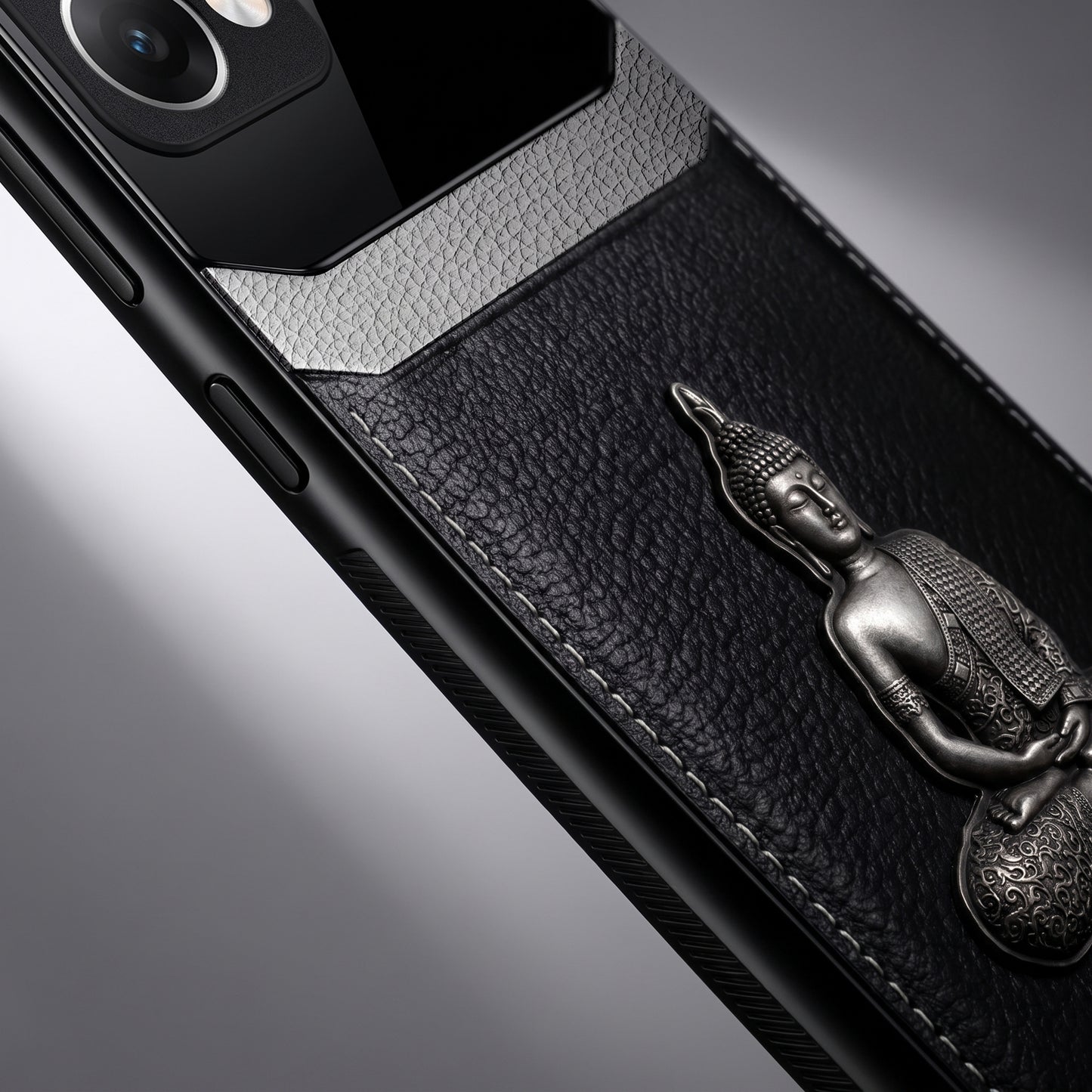 Oppo Reno 13 5G Buddha Spiritual 3D Metal Protective Leather Back Case
