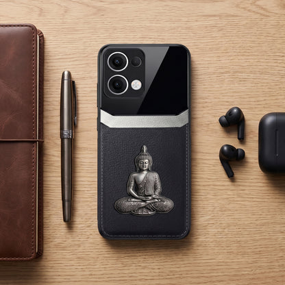Oppo Reno 13 5G Buddha Spiritual 3D Metal Protective Leather Back Case