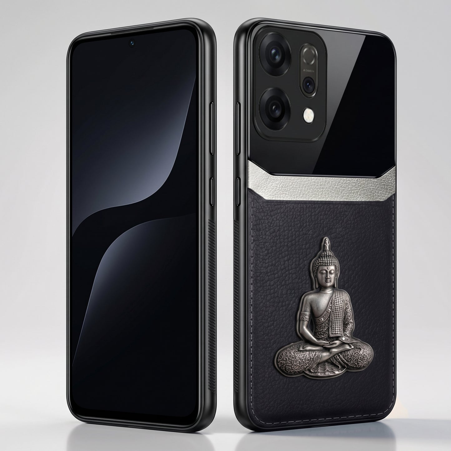 Oppo Reno 14 5G Buddha Spiritual 3D Metal Protective Leather Back Case