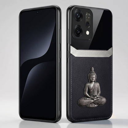 Oppo Reno 14 5G Buddha Spiritual 3D Metal Protective Leather Back Case