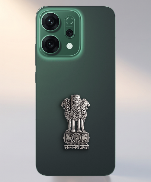 Oppo Reno 14 5G Compatible Satyamev Jayate 3D Metal Emblem Sticker