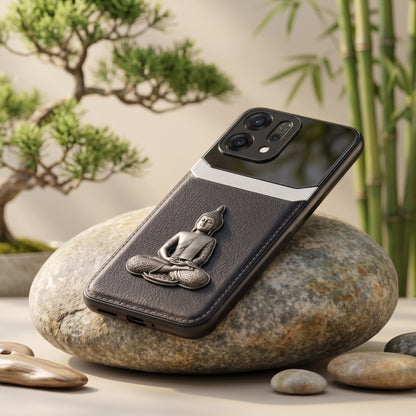 Oppo Reno 14 5G Buddha Spiritual 3D Metal Protective Leather Back Case