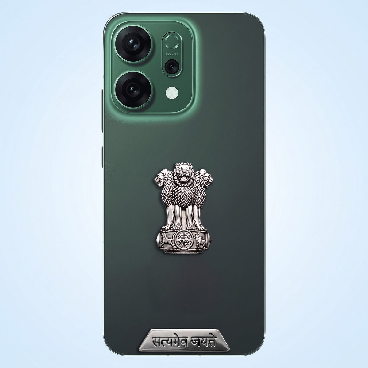 Oppo Reno 14 5G Compatible Satyamev Jayate 3D Metal Emblem Sticker