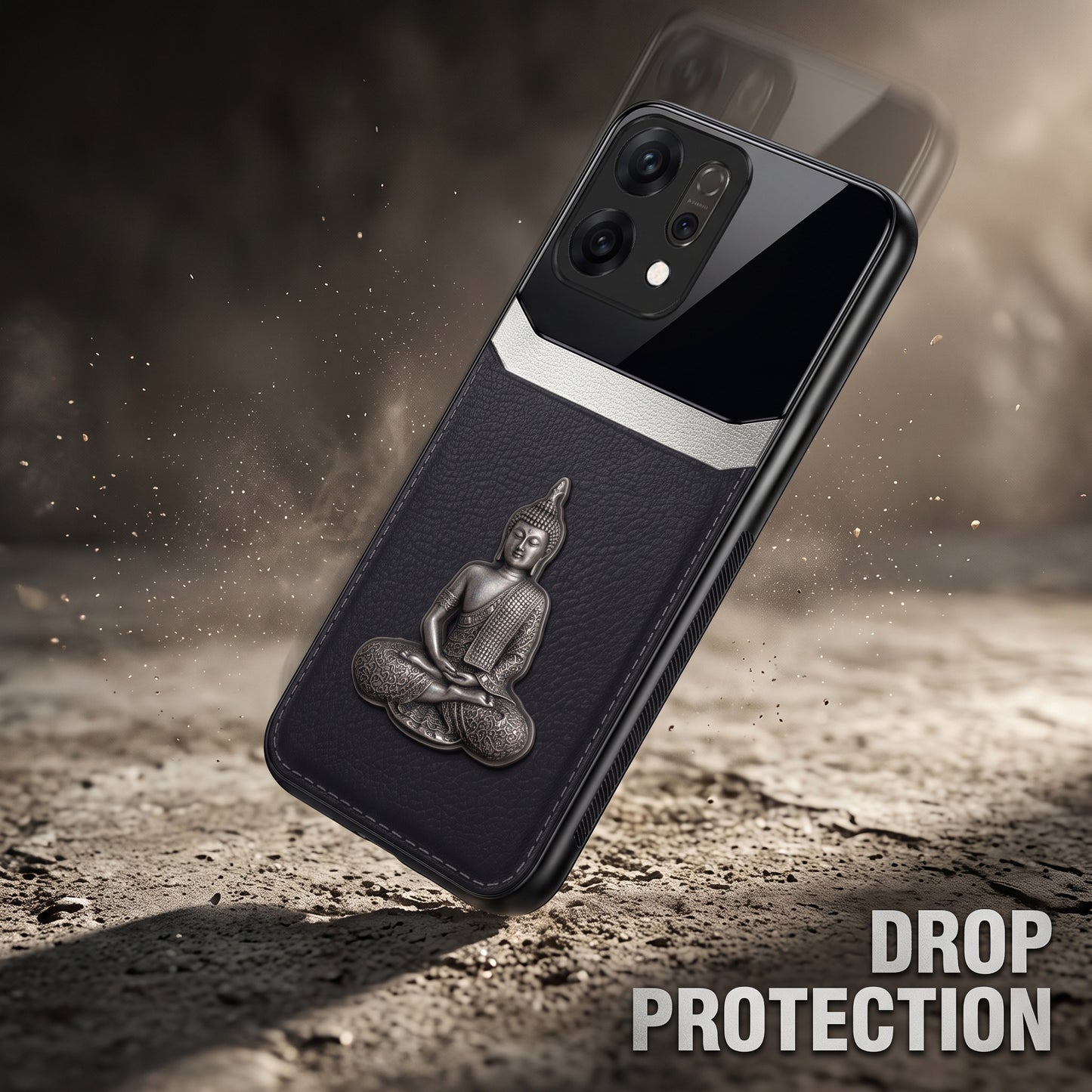 Oppo Reno 14 5G Buddha Spiritual 3D Metal Protective Leather Back Case