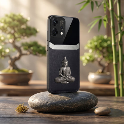 Oppo Reno 14 5G Buddha Spiritual 3D Metal Protective Leather Back Case