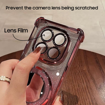 Redmi Note 14 Pro 5G Luxury Shimmer Mirror Back Shockproof Airbag Case