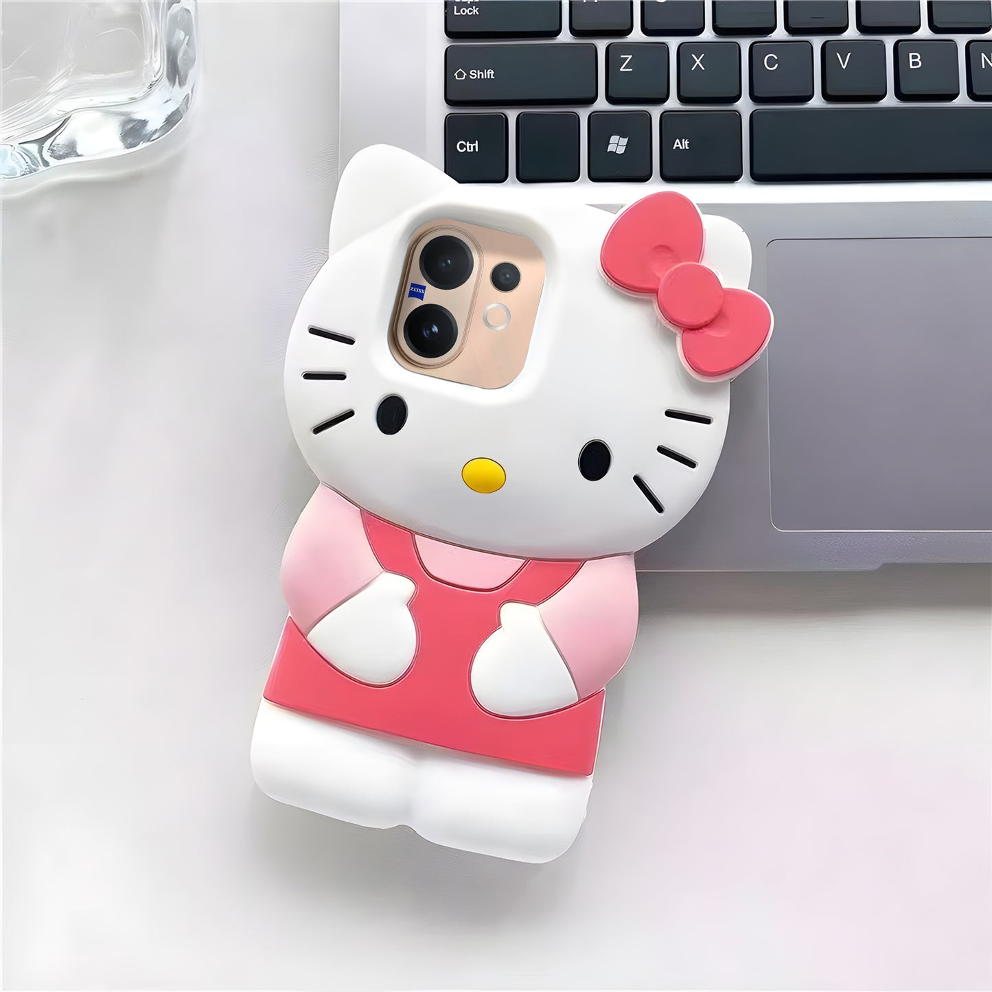 Vivo V60 5G Cute Kitty 3D Cartoon Soft Silicone Cover