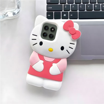 Motorola Edge 60 Pro 5G Cute Kitty 3D Cartoon Soft Silicone Cover