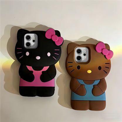 Oppo Reno 14 5G Cute Kitty 3D Cartoon Soft Silicone Cover