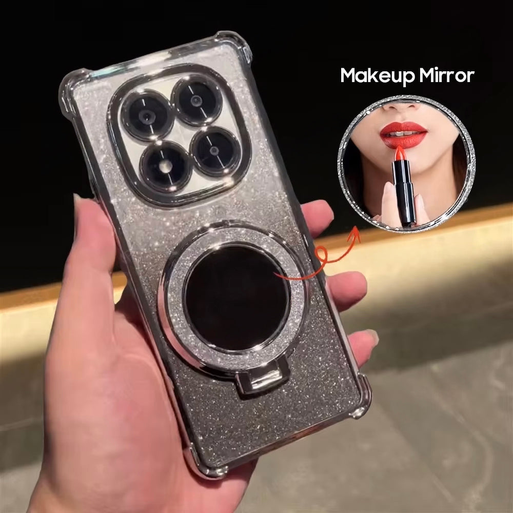 Redmi Note 14 Pro 5G Luxury Shimmer Mirror Back Shockproof Airbag Case