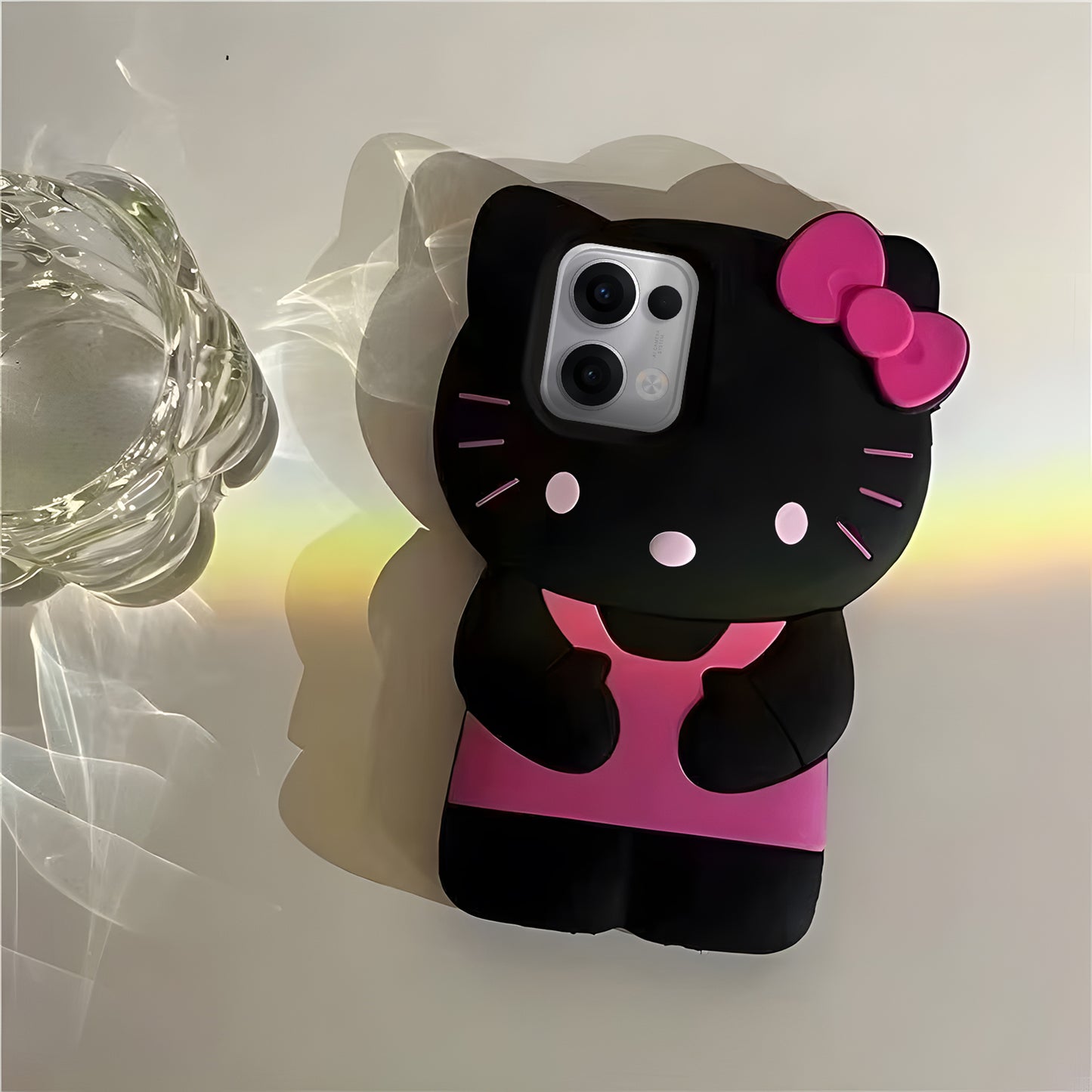 Oppo Reno 13 5G Cute Kitty 3D Cartoon Soft Silicone Cover