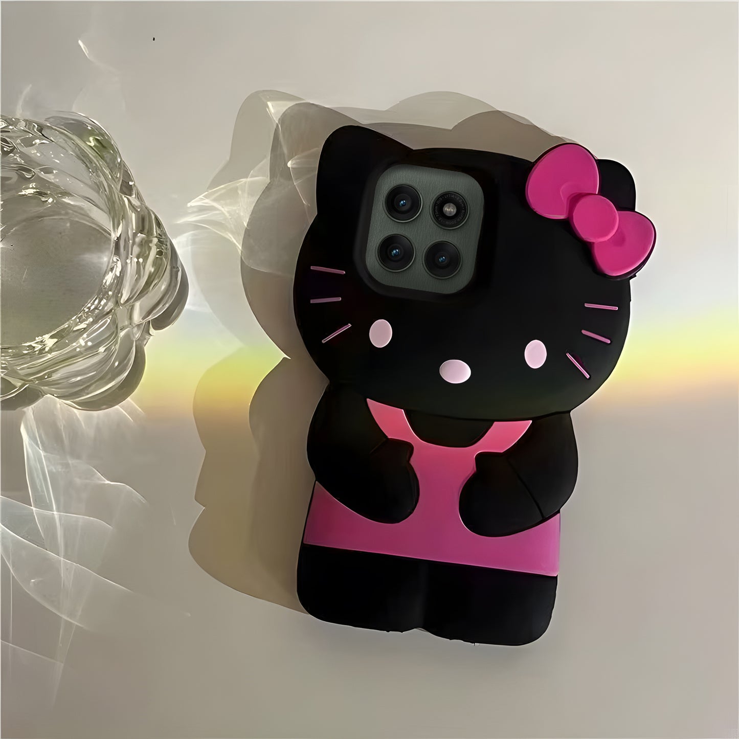 Motorola Edge 60 Pro 5G Cute Kitty 3D Cartoon Soft Silicone Cover