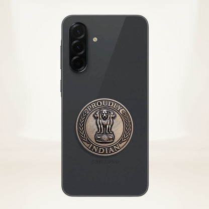 Samsung Galaxy A35 5G Compatible Satyamev Jayate 3D Metal Emblem Sticker