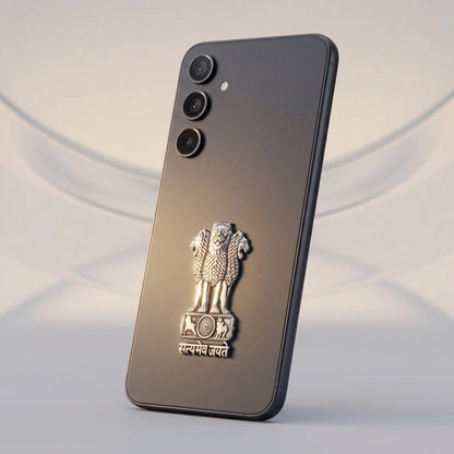 Samsung Galaxy A35 5G Compatible Satyamev Jayate 3D Metal Emblem Sticker