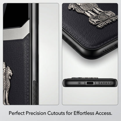 Galaxy A56 5G Satyamev Jayate 3D Metal Leather Back Case