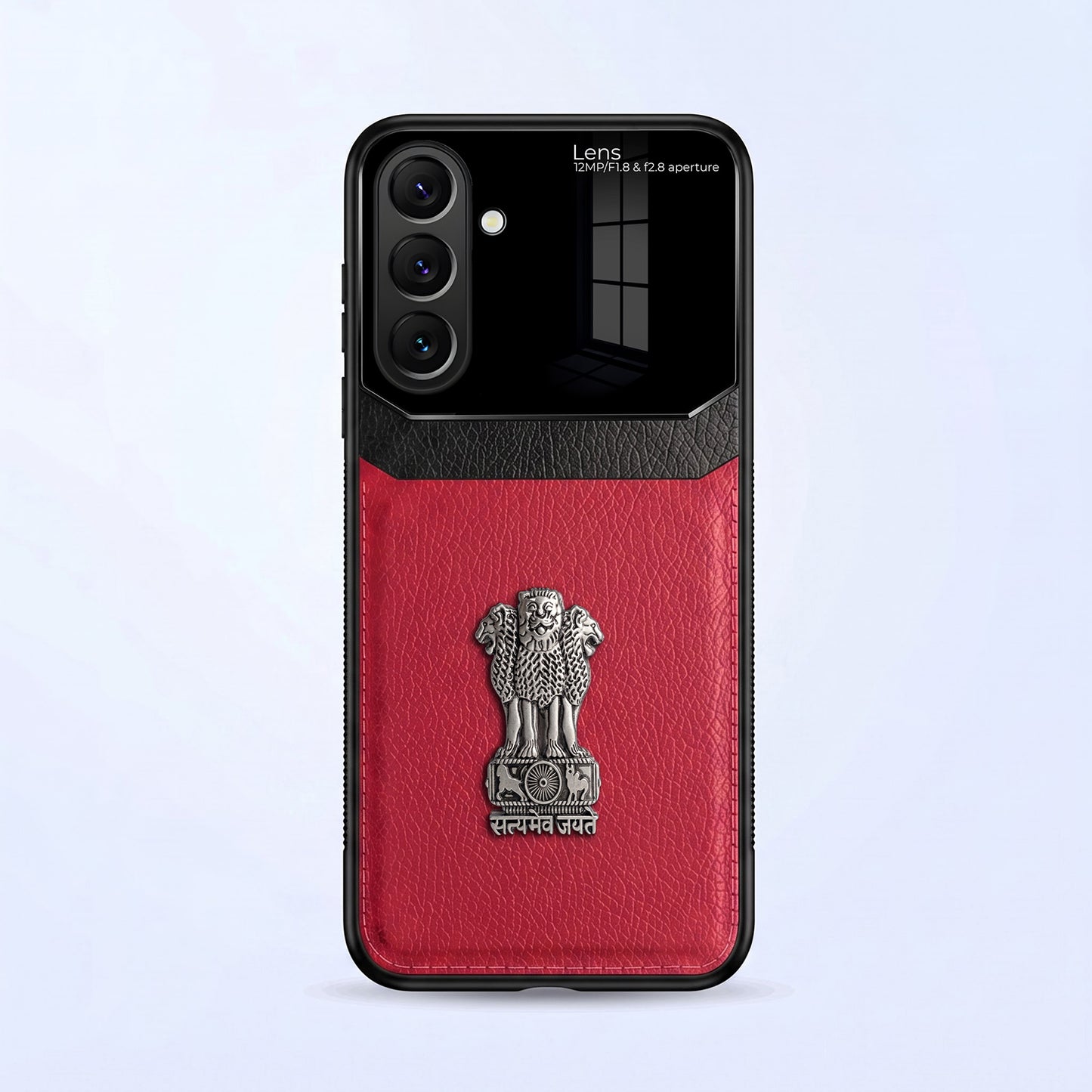 Samsung Galaxy A27 5G Satyamev Jayate 3D Metal Leather Back Case