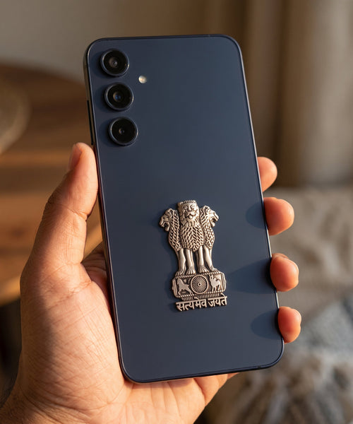 Samsung Galaxy A35 5G Compatible Satyamev Jayate 3D Metal Emblem Sticker