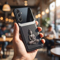 Samsung Galaxy M56 5G Buddha Spiritual 3D Metal Protective Leather Back Case