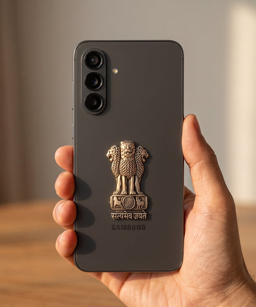 Samsung Galaxy A56 5G Compatible Satyamev Jayate 3D Metal Emblem Sticker