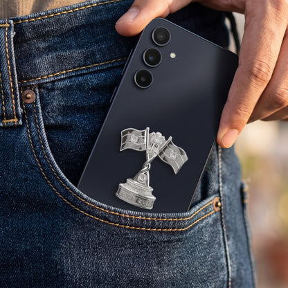 Samsung Galaxy A35 5G Compatible 3D Indian Metal Flag Emblem Sticker