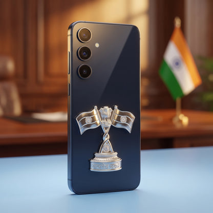 Samsung Galaxy A35 5G Compatible 3D Indian Metal Flag Emblem Sticker