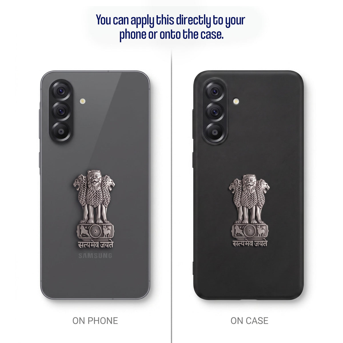 Samsung Galaxy A56 5G Compatible Satyamev Jayate 3D Metal Emblem Sticker