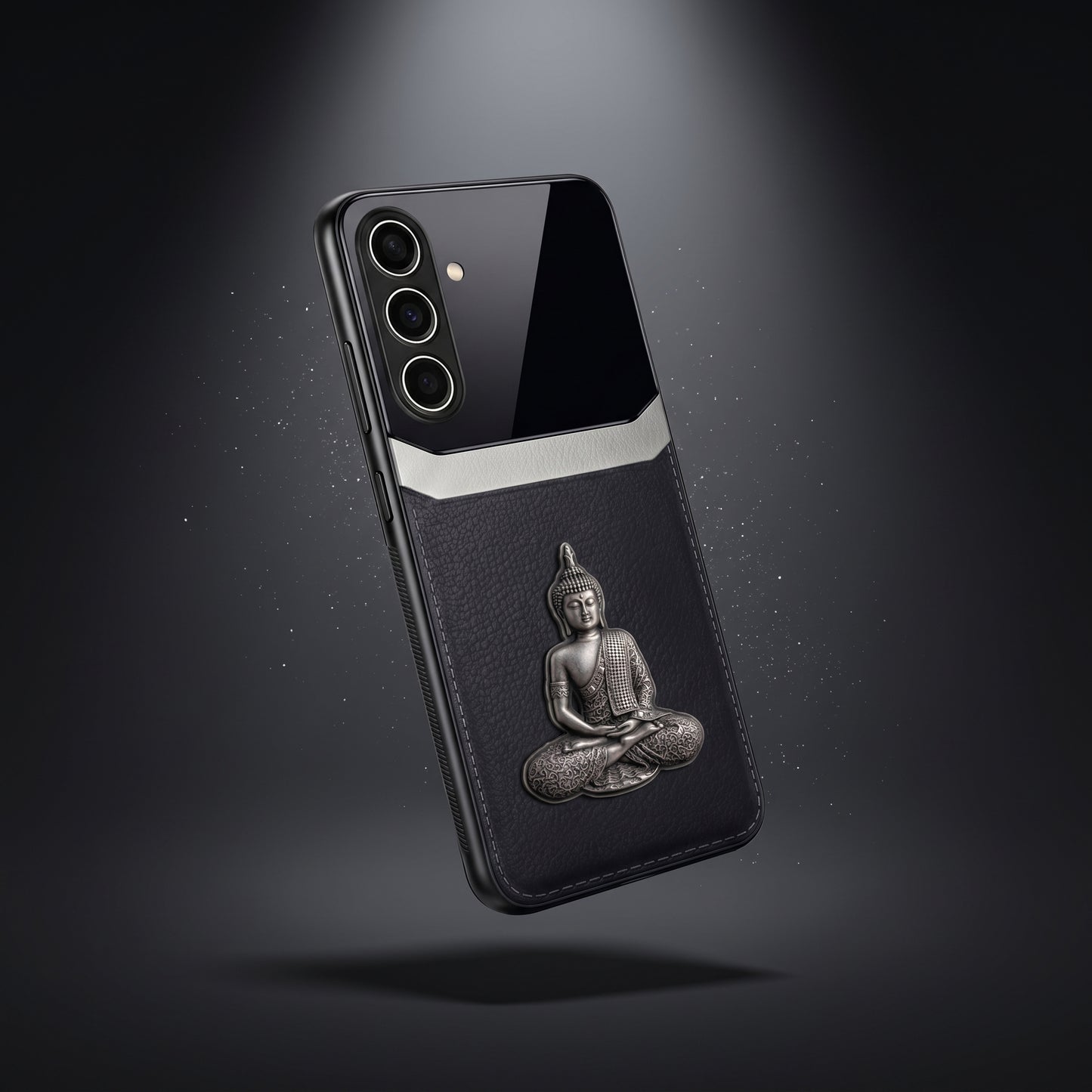 Samsung Galaxy M56 5G Buddha Spiritual 3D Metal Protective Leather Back Case